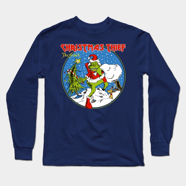 Christmas Thief Long Sleeve T-Shirt by demonigote